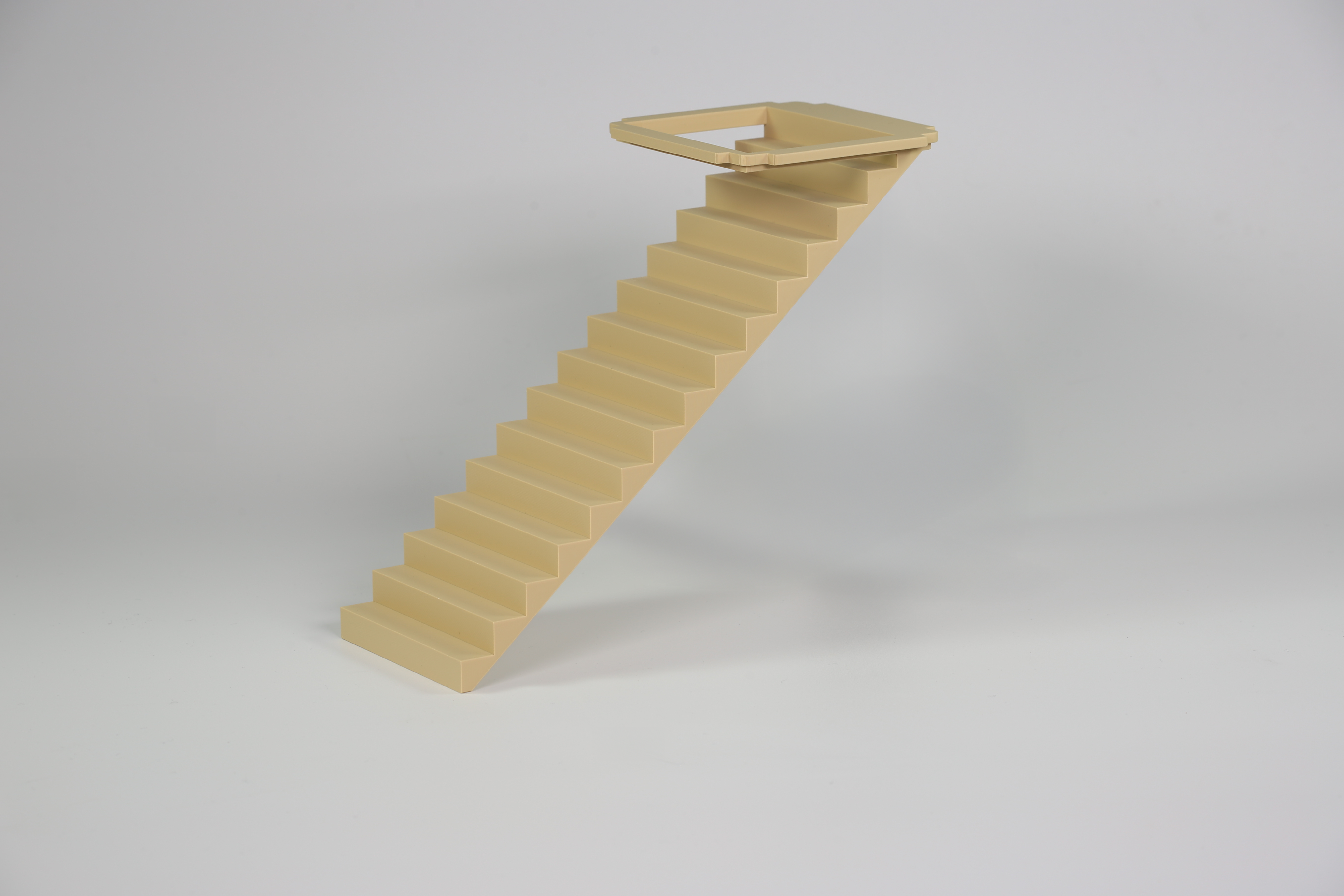 Gerade Treppe in beige