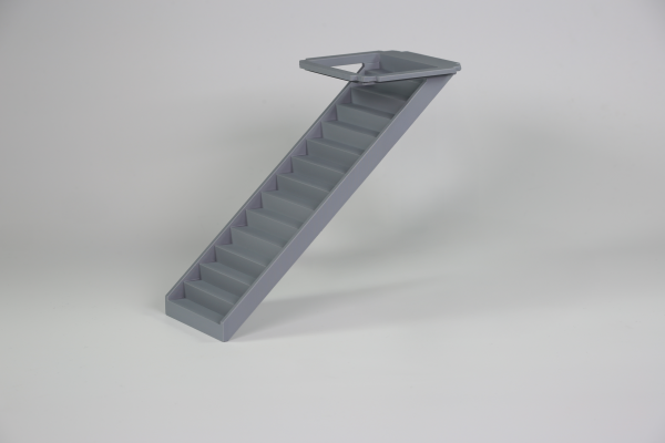 Gerade Treppe in grau