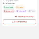 Rückmeldungsübersicht bei Alarm